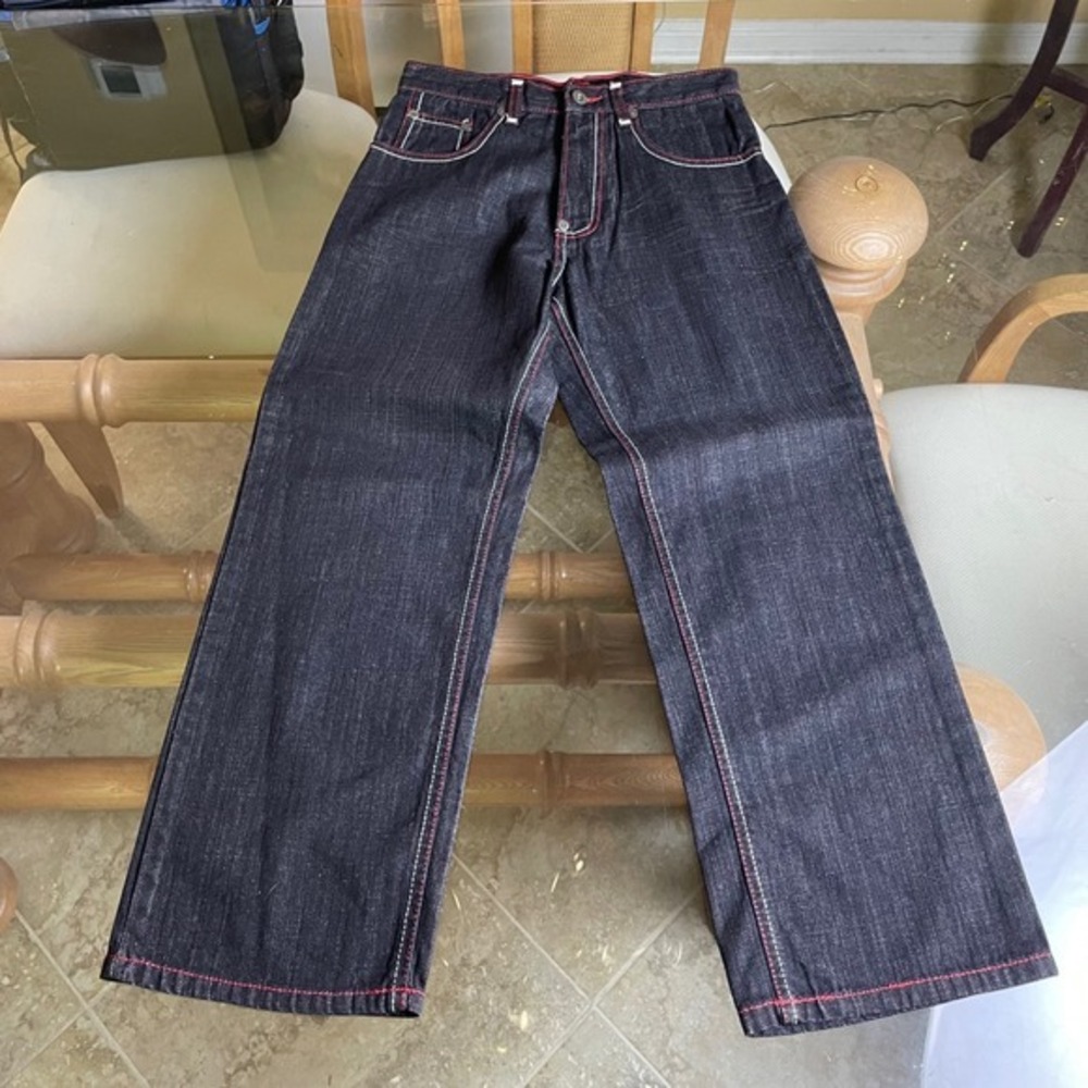 Evolution‎ in Design Jeans Wide Leg Embroidered Pockets Denim Pants Size 10